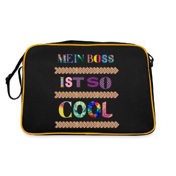 Ist so super, wenn man den coolsten Boss der Welt - Retro Tasche - Schwarz/Gold - Hinten