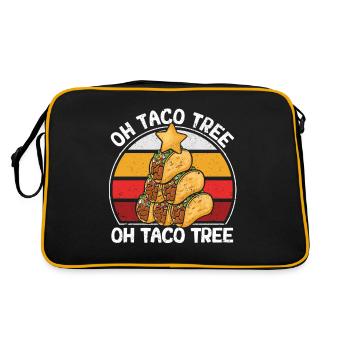 Christmas Pyjamas Xmas Mexican Food - Retro Bag - black/gold - Back
