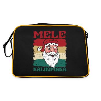 Mele Kalikimaka Weihnachten Weihnachtsmann Shaka - Retro Tasche - Schwarz/Gold - Hinten