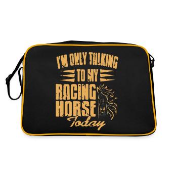 I'm Only Talking To My Racing Horse Today Funny - Retro Bag - black/gold - Back