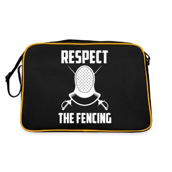 Respect The Fencing Fencer Funny Epee Combat Pun - Retro Bag - black/gold - Back