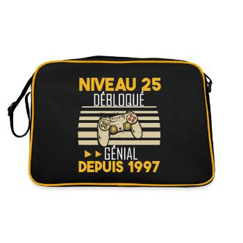 niveau 25 débloqué génial depuis 1997 - Sac Retro - noir/or - Dos