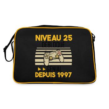 niveau 25 débloqué génial depuis 1997 - Sac Retro - noir/or - Dos