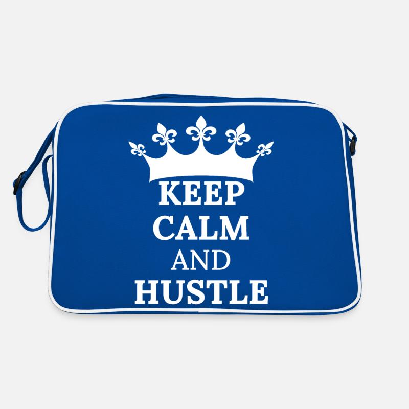KEEP CALM AND HUSTLE Hemd Retro Tasche