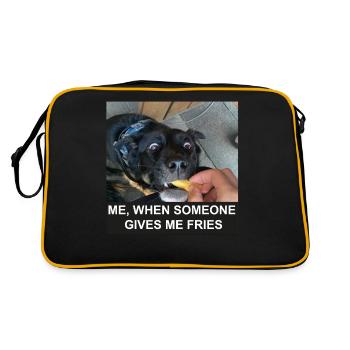 French fries dog - Retro Bag - black/gold - Back