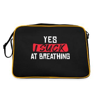 Yes I Suck At Breathing Lung Respiratory Therapy - Retro Tasche - Schwarz/Gold - Hinten