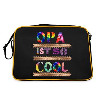 Ist so super, wenn man den coolsten Opa der Welt - Retro Tasche - Schwarz/Gold - Hinten