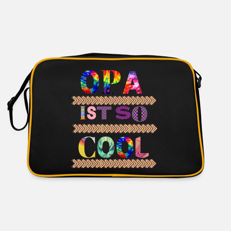 Ist so super, wenn man den coolsten Opa der Welt - Retro Tasche - Schwarz/Gold