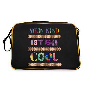 Ist so super, wenn man das coolste Kind der Welt - Retro Tasche - Schwarz/Gold - Hinten