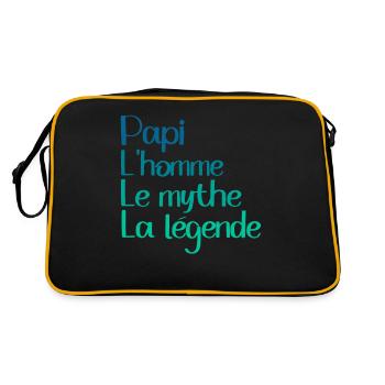 Papi Homme Mythe Légende Cadeau Fête Des Papis - Sac Retro - noir/or - Dos
