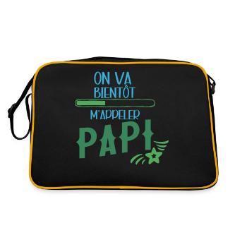 On Va Bientôt M'appeler Papi Cadeau Fête Des Papis - Sac Retro - noir/or - Dos