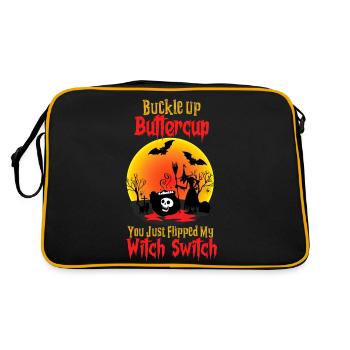 Creepy Witch Witch Ghost Ghost Halloween - Retro Bag - black/gold - Back