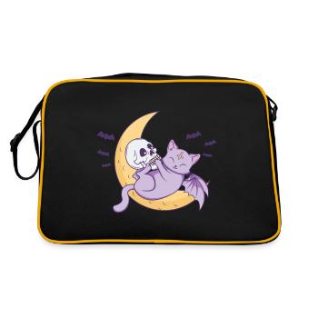 Kawaii Pastel Goth Moon Chat Gothique Halloween - Sac Retro - noir/or - Dos