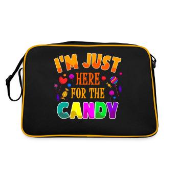 I'm Just Here For The Candy Süssigkeiten Halloween - Retro Tasche - Schwarz/Gold - Hinten