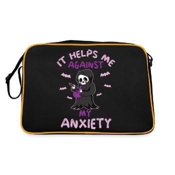 Against My Fear Marijuana Weed Cannabis Smoking - Retro Bag - black/gold - Back