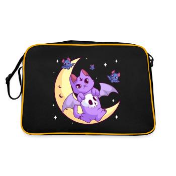 Kawaii Pastel Goth Moon Chat Gothique Halloween - Sac Retro - noir/or - Dos