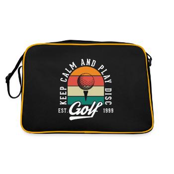 keep calm - Retro Tasche - Schwarz/Gold - Hinten