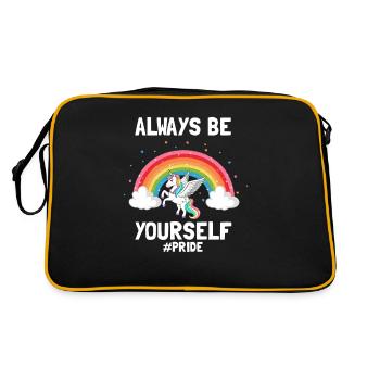 Always Be Yourself #PRIDE Awesome Pride Designs - Retro Tasche - Schwarz/Gold - Hinten