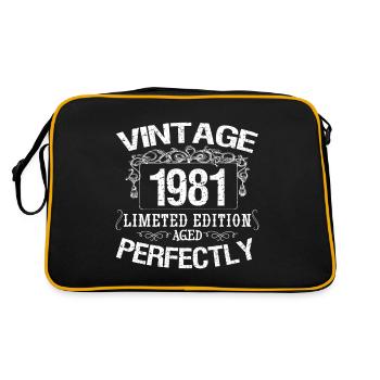 1981 Limited Edition | Jahrgang 1981 perfekt gealtert - Retro Tasche - Schwarz/Gold - Hinten