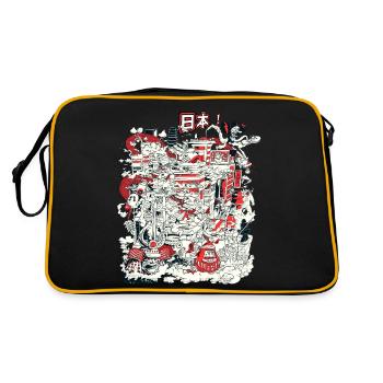 Japan! (3) - Retro Tasche - Schwarz/Gold - Hinten