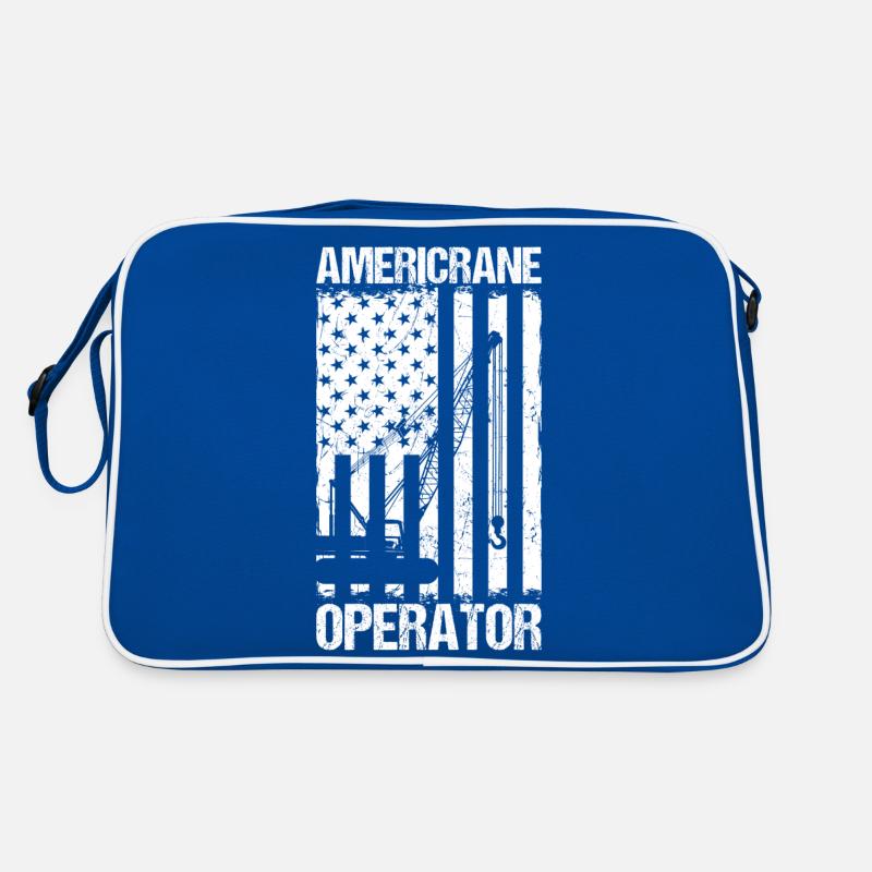 Americrane Crane Operator Usa Flag Engineer Construction Sac Retro