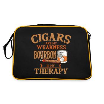 Zigarren Bourbon Smoker Whisky Trinker - Retro Tasche - Schwarz/Gold - Hinten