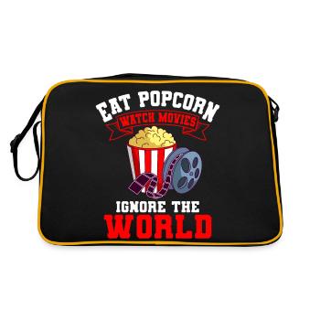 Popcorn Food Movies Watch Series Watch World Ignore - Retro Bag - black/gold - Back