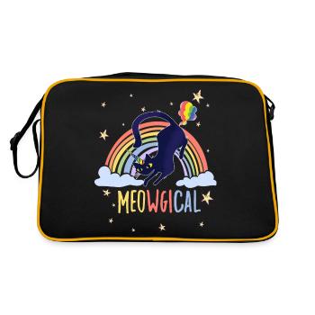 Meowgical Cat Saying for Cats Fans Rainbow - Retro Bag - black/gold - Back