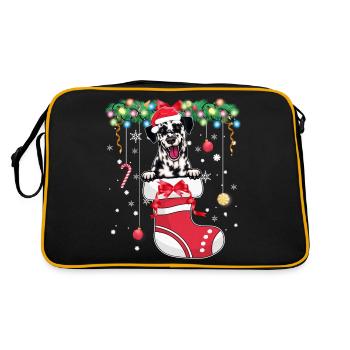 Amoureux des chiens dalmates Noël - Chien Noël Stoc - Sac Retro - noir/or - Dos
