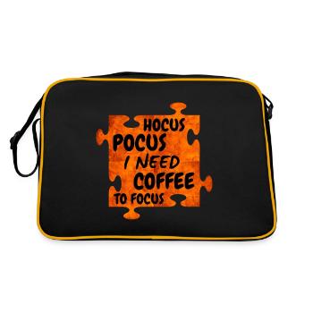 Hocus Pocus and Need Coffee to Focus - Retro Bag - black/gold - Back