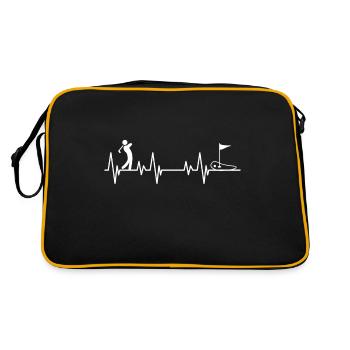 golf is life heartbeat t-shirt - Retro Bag - black/gold - Back