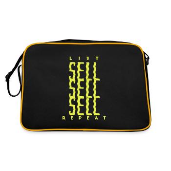 Realtor List Sell Repeat - Retro Bag - black/gold - Back