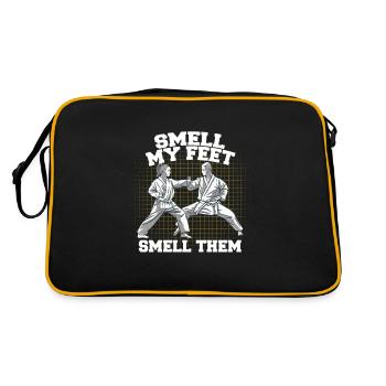 Smell My Feed Smell Them Martial Arts Funny - Retro Tasche - Schwarz/Gold - Hinten