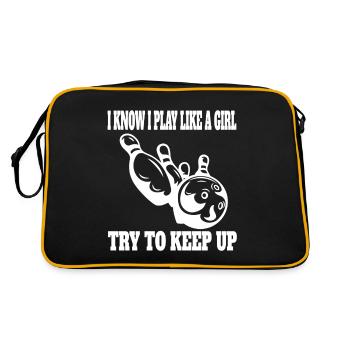 Bowling Bowling Bowling Filles Bowling Ball Bowler Bowling Bowling - Sac Retro - noir/or - Dos