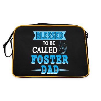Blessed To Be Called Foster Dad Retro Awesome - Retro Bag - black/gold - Back