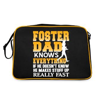 Foster Dad Knows Everything Funny Makes Stuff - Retro Bag - black/gold - Back