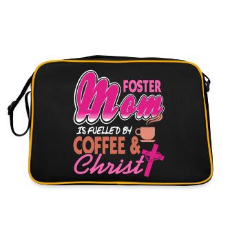Foster Mom Is Fueled By Coffee & Christ Awesome - Retro Bag - black/gold - Back