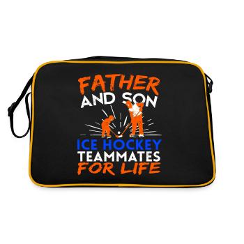Father & Son Ice Hockey Teammates For Life - Retro Bag - black/gold - Back
