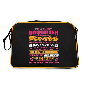 Je suis une fille chanceuse, j’ai un père fou drôle - Sac Retro - noir/or - Dos
