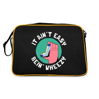 It Ain't Easy Bein' Wheezy Asthma Awareness RT - Retro Tasche - Schwarz/Gold - Hinten