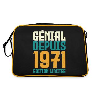 génial depuis 1971 - né en 1971 - anniversaire - Sac Retro - noir/or - Dos