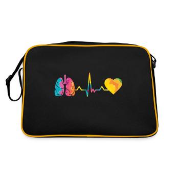 Lung Health Rainbow Respiratory Therapis RT - Retro Tasche - Schwarz/Gold - Hinten