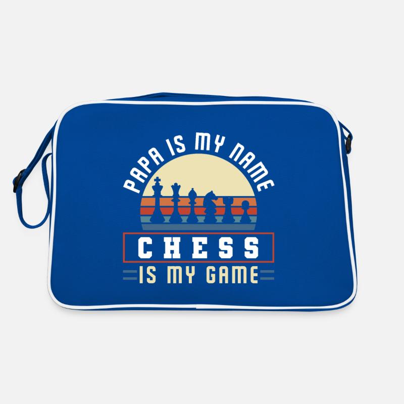 Papa Is My Name Chess Is My Game Retro Tasche
