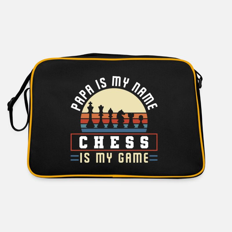 Papa Is My Name Chess Is My Game Retro Tasche