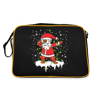 Tamponner le Père Noël et les lumières de Noël et la neige - Sac Retro - noir/or - Dos
