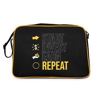commencer - investir - gagner - répéter - Sac Retro - noir/or - Dos