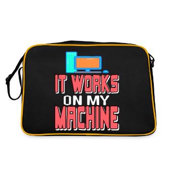 It Works On My Machine Funny Data Admin Analyst - Retro Tasche - Schwarz/Gold - Hinten