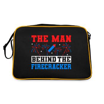 The Man Behind The Firecracker US Flag - Retro Tasche - Schwarz/Gold - Hinten