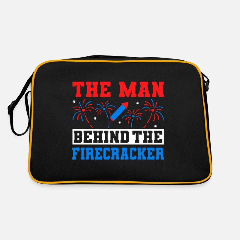 The Man Behind The Firecracker US Flag Retro Tasche