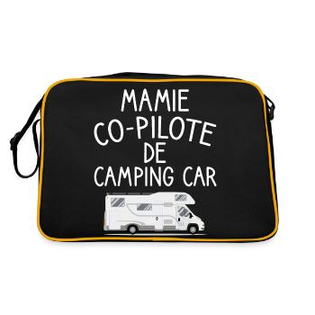 Mamie co-pilote de camping car cadeau mamie van - Sac Retro - noir/or - Dos